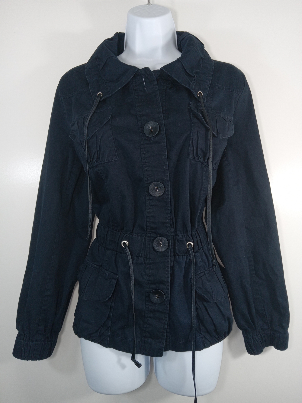 Women’s Black Drawstring Waist Jacket